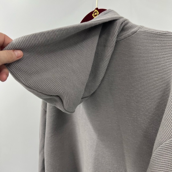 PELOTON kangaroo pocket blue drop shoulder Side Zip Gray Hoodie L - Picture 10 of 14